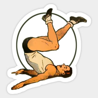 Boy exercising workout gym Sticker